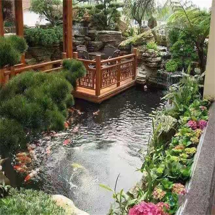 太原别墅庭院景观设计鱼池